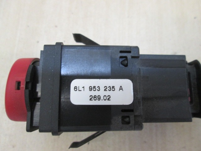 SWITCH HAZARD WARNING/CENTRAL LCKNG SYST OEM N. 6L1953235A ORIGINAL PART ESED SEAT IBIZA MK3 (01/2002 - 01/2006) BENZINA 12  YEAR OF CONSTRUCTION 2002