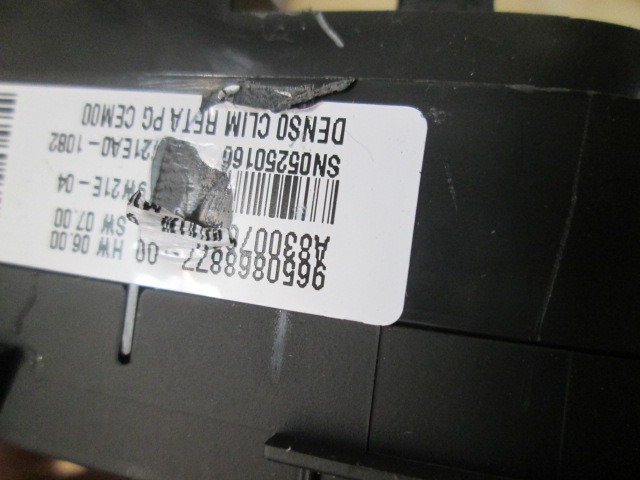 AIR CONDITIONING CONTROL UNIT / AUTOMATIC CLIMATE CONTROL OEM N. 9650868877 ORIGINAL PART ESED CITROEN C4 PICASSO/GRAND PICASSO MK1 (2006 - 08/2013) DIESEL 16  YEAR OF CONSTRUCTION 2009