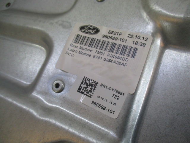 REAR DOOR WINDOW MECHANISM OEM N. 7M51-R24994DD ORIGINAL PART ESED FORD KUGA (05/2008 - 2012) DIESEL 20  YEAR OF CONSTRUCTION 2012