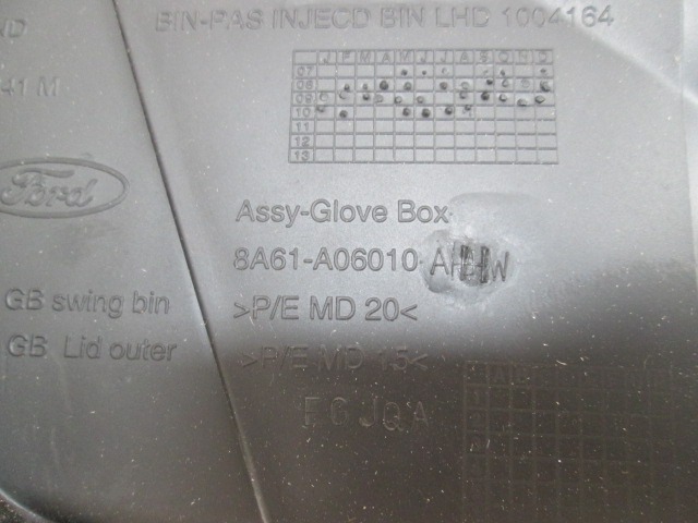 GLOVE BOX OEM N. 8A61-A06010-AHW ORIGINAL PART ESED FORD FIESTA (09/2008 - 11/2012) DIESEL 14  YEAR OF CONSTRUCTION 2011