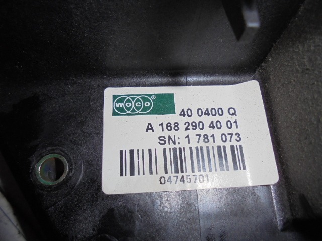 PEDALS & PADS  OEM N. A1682904001 ORIGINAL PART ESED MERCEDES CLASSE A W168 V168 RESTYLING (2001 - 2005) DIESEL 17  YEAR OF CONSTRUCTION 2002