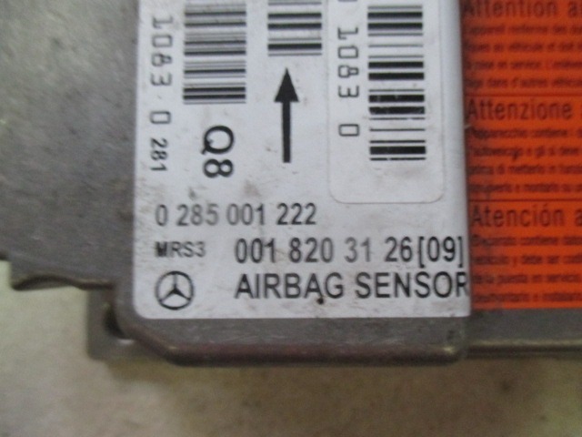 KIT COMPLETE AIRBAG OEM N. 15835 KIT AIRBAG COMPLETO ORIGINAL PART ESED MERCEDES CLASSE A W168 V168 RESTYLING (2001 - 2005) DIESEL 17  YEAR OF CONSTRUCTION 2002