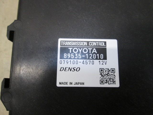 AUTOMATIC TRANSMISSION CONTROL UNIT OEM N. 89535-12010 ORIGINAL PART ESED TOYOTA AURIS (DAL 2012) IBRIDO 18  YEAR OF CONSTRUCTION 2013