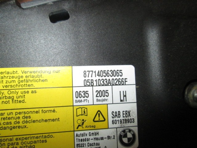 SIDE AIRBAG, FRONT  SEAT OEM N. 8,67141E+11 ORIGINAL PART ESED BMW SERIE 1 BER/COUPE/CABRIO E81/E82/E87/E88 (2003 - 2007) DIESEL 20  YEAR OF CONSTRUCTION 2005