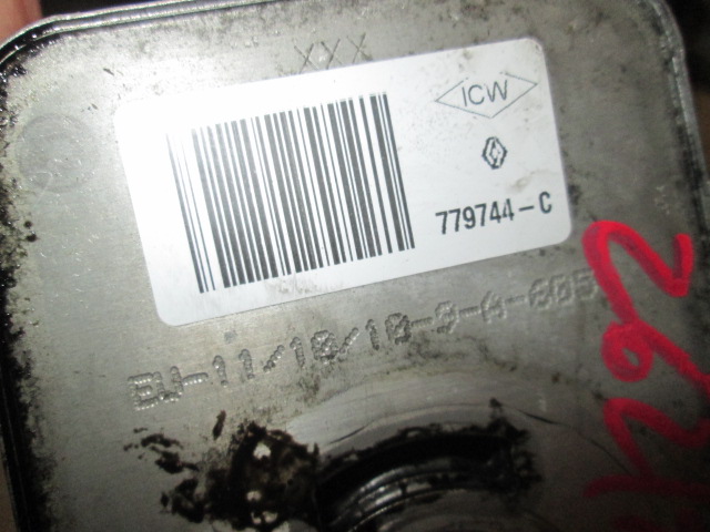 HEAT EXCHANGER / LUBRICAT.SYST.-OIL FILTER,HEAT EXCHANGER OEM N. 8200779744 ORIGINAL PART ESED RENAULT MEGANE MK3 BER/SPORTOUR/ESTATE (2009 - 2015) DIESEL 15  YEAR OF CONSTRUCTION 2010