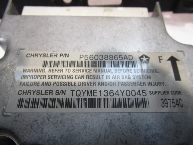 KIT COMPLETE AIRBAG OEM N. 16225 KIT AIRBAG COMPLETO ORIGINAL PART ESED JEEP CHEROKEE (2002 - 2005) DIESEL 25  YEAR OF CONSTRUCTION 2004