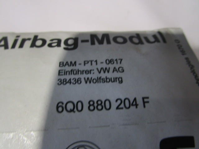 KIT COMPLETE AIRBAG OEM N. 17395 17393 KIT AIRBAG COMPLETO ORIGINAL PART ESED SKODA FABIA BER/SW (2000 - 03/2007) BENZINA 12  YEAR OF CONSTRUCTION 2006