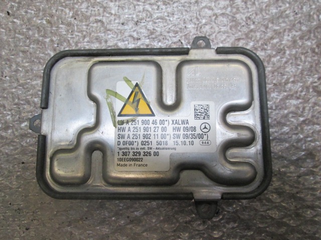 CONTROL UNIT XENON LIGHT OEM N. A2519004600 ORIGINAL PART ESED MERCEDES CLASSE R W251 RESTYLING (2010 - 2013)DIESEL 30  YEAR OF CONSTRUCTION 2011