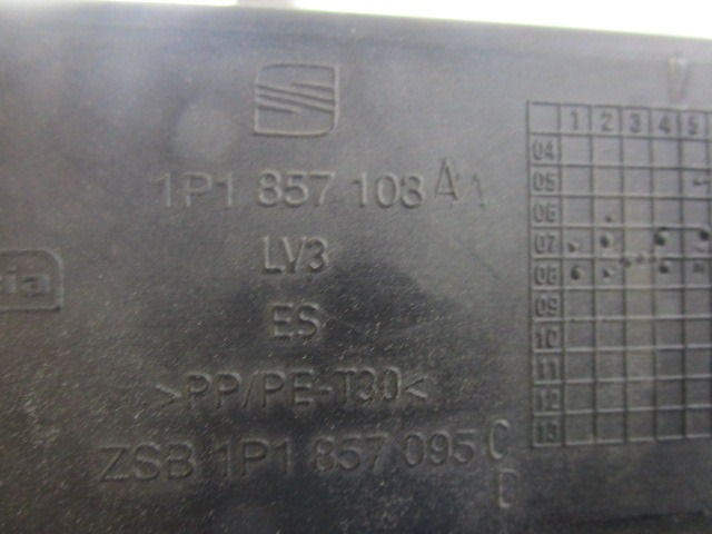 GLOVE BOX OEM N. 1P1857103A ORIGINAL PART ESED SEAT LEON 1P1 (2005 - 2012) DIESEL 19  YEAR OF CONSTRUCTION 2008
