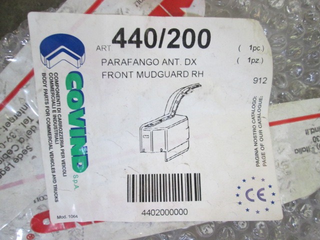 FENDERS FRONT / SIDE PANEL, FRONT  OEM N. 98442028 ORIGINAL PART ESED IVECO EUROSTAR (1993 - 2002)DIESEL 95  YEAR OF CONSTRUCTION 1993