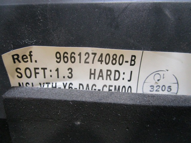 BOARD COMPUTER OEM N. 9661274080 ORIGINAL PART ESED CITROEN C6 (2005 - 2012)DIESEL 27  YEAR OF CONSTRUCTION 2008