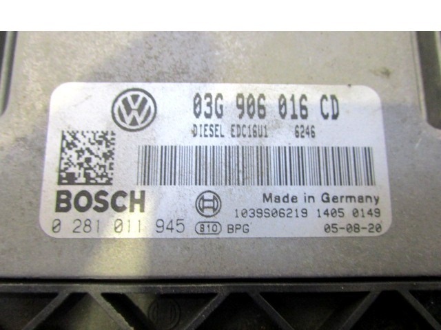 KIT ACCENSIONE AVVIAMENTO OEM N. 17768 KIT ACCENSIONE AVVIAMENTO ORIGINAL PART ESED VOLKSWAGEN TOURAN 1T1 (2003 - 11/2006) DIESEL 19  YEAR OF CONSTRUCTION 2005