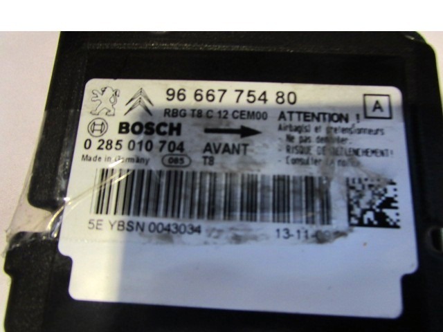 KIT COMPLETE AIRBAG OEM N. 31737 KIT AIRBAG COMPLETO ORIGINAL PART ESED PEUGEOT 5008 (2009 - 2013) DIESEL 16  YEAR OF CONSTRUCTION 2010