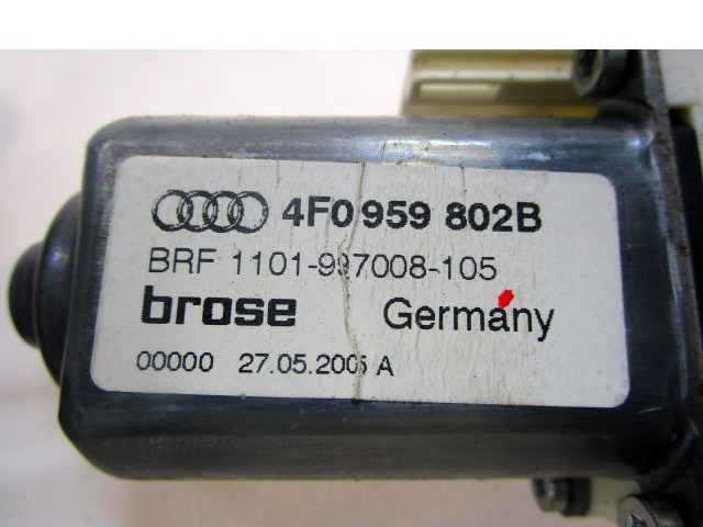 FRONT DOOR WINDSCREEN MOTOR OEM N. 4F0959802B ORIGINAL PART ESED AUDI A6 C6 4F2 4FH 4F5 BER/SW/ALLROAD (07/2004 - 10/2008) DIESEL 30  YEAR OF CONSTRUCTION 2005