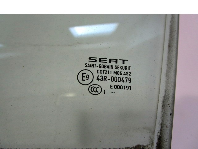 DOOR WINDOW, FRONT LEFT OEM N. 6J4845201B ORIGINAL PART ESED SEAT IBIZA MK4 BER/SW (2008 - 2012)BENZINA 12  YEAR OF CONSTRUCTION 2012