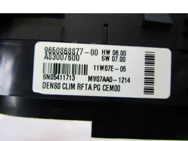 AIR CONDITIONING CONTROL UNIT / AUTOMATIC CLIMATE CONTROL OEM N. 9650868877 ORIGINAL PART ESED CITROEN C4 PICASSO/GRAND PICASSO MK1 (2006 - 08/2013) DIESEL 16  YEAR OF CONSTRUCTION 2011