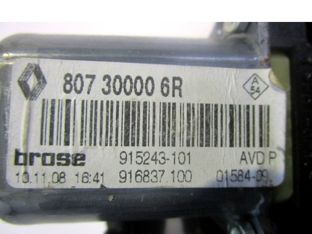 FRONT DOOR WINDSCREEN MOTOR OEM N. 807300006R ORIGINAL PART ESED RENAULT MEGANE MK3 BER/SPORTOUR/ESTATE (2009 - 2015) BENZINA 16  YEAR OF CONSTRUCTION 2010