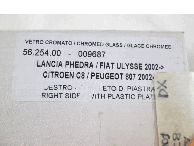 MIRROR GLASS OEM N.  ORIGINAL PART ESED FIAT ULYSSE MK2 (2002 - 2010) DIESEL 22  YEAR OF CONSTRUCTION 2003