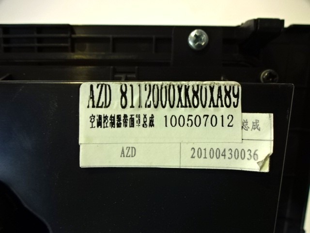 AIR CONDITIONING CONTROL OEM N. 811200XK8 ORIGINAL PART ESED GREAT WALL HOVER (dal 2011) BENZINA/GPL 24  YEAR OF CONSTRUCTION 2011