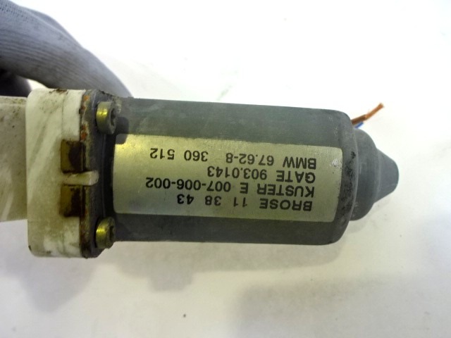 REAR DOOR WINDOW MOTOR OEM N. 67628360512 ORIGINAL PART ESED BMW SERIE 5 E39 BER/SW (1995 - 08/2000) BENZINA 20  YEAR OF CONSTRUCTION 1998