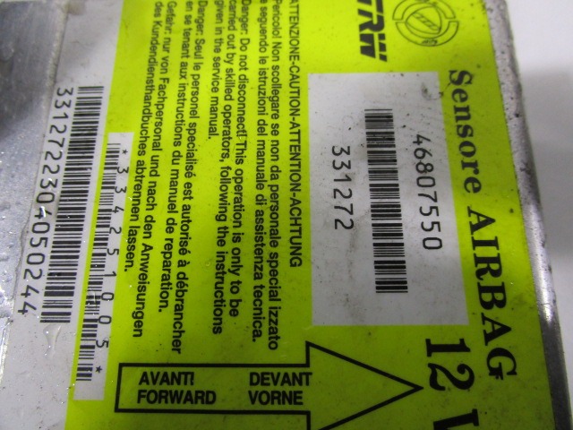 KIT COMPLETE AIRBAG OEM N. 27950 KIT AIRBAG COMPLETO ORIGINAL PART ESED FIAT PANDA 169 (2003 - 08/2009) BENZINA 12  YEAR OF CONSTRUCTION 2004