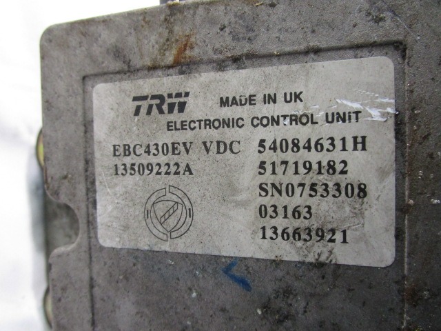 HYDRO UNIT DXC OEM N. 13509222A ORIGINAL PART ESED LANCIA THESIS (2002 - 2009) BENZINA 32  YEAR OF CONSTRUCTION 2003
