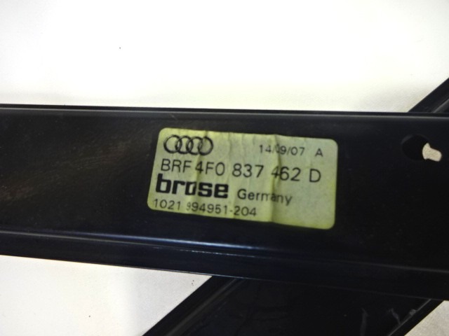 FRONT DOOR WINDSCREEN MECHANISM OEM N. 4F0837462D ORIGINAL PART ESED AUDI A6 C6 4F2 4FH 4F5 BER/SW/ALLROAD (07/2004 - 10/2008) DIESEL 27  YEAR OF CONSTRUCTION 2007