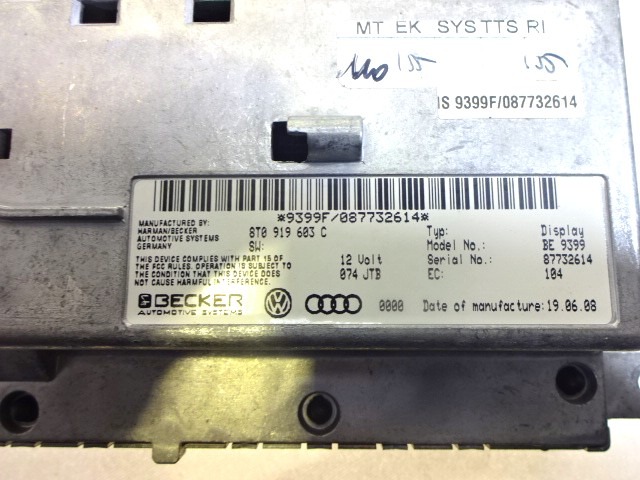 SPARE PARTS, RADIO NAVIGATION OEM N. 4F1919611F ORIGINAL PART ESED AUDI A6 C6 4F2 4FH 4F5 BER/SW/ALLROAD (07/2004 - 10/2008) DIESEL 27  YEAR OF CONSTRUCTION 2007