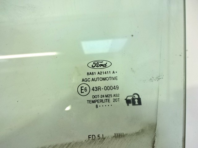 DOOR WINDOW, FRONT LEFT OEM N. 8A61A21411A ORIGINAL PART ESED FORD FIESTA (09/2008 - 11/2012) DIESEL 14  YEAR OF CONSTRUCTION 2008