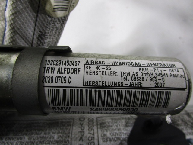 HEAD AIRBAG, LEFT OEM N. 8,47E+11 ORIGINAL PART ESED BMW SERIE 3 BER/SW/COUPE/CABRIO E90/E91/E92/E93 (2005 - 08/2008) DIESEL 20  YEAR OF CONSTRUCTION 2007