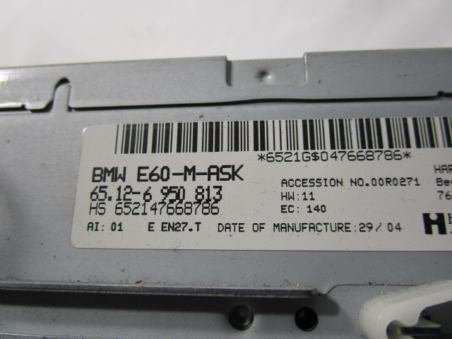 SPARE PARTS, RADIO NAVIGATION OEM N. 65126950813  ORIGINAL PART ESED BMW SERIE 5 E60 E61 (2003 - 2010) DIESEL 30  YEAR OF CONSTRUCTION 2004