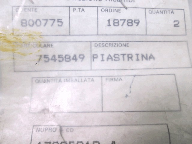 ALTRO INTERNO VEICOLO  OEM N. 7545849 ORIGINAL PART ESED FIAT PANDA (1986 - 2003) BENZINA 10  YEAR OF CONSTRUCTION 1986
