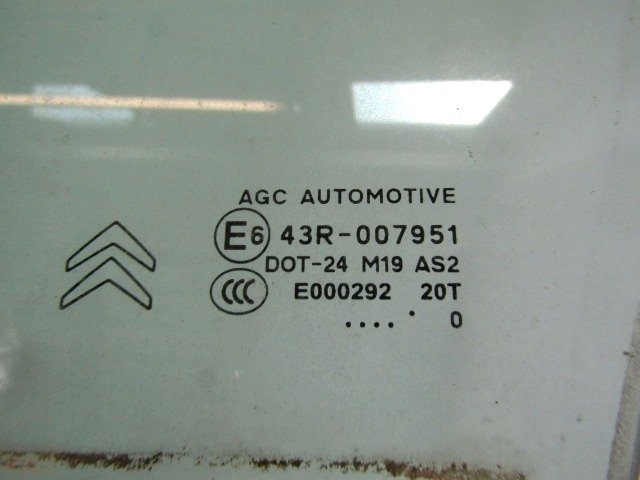 DOOR WINDOW, FRONT LEFT OEM N. 9201P4 ORIGINAL PART ESED CITROEN C3 MK2 SC (2009 - 2016) BENZINA 14  YEAR OF CONSTRUCTION 2010