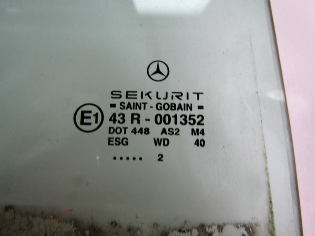 DOOR WINDOW, TINTED GLASS, REAR RIGHT OEM N. A1687351210 ORIGINAL PART ESED MERCEDES CLASSE A W168 V168 RESTYLING (2001 - 2005) DIESEL 17  YEAR OF CONSTRUCTION 2002