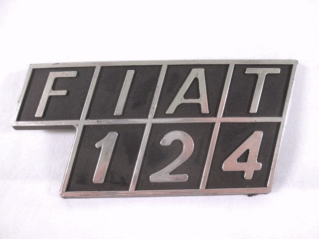 FRONT EMBLEM OEM N.  ORIGINAL PART ESED FIAT 124 (1966 - 1974)BENZINA 14  YEAR OF CONSTRUCTION 1966