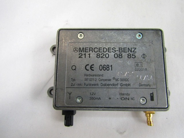 AMPLIFICATORE / CENTRALINA ANTENNA OEM N. 2118200885 ORIGINAL PART ESED MERCEDES CLASSE CLK W209 C208 COUPE A208 CABRIO (2002 - 2010)DIESEL 27  YEAR OF CONSTRUCTION 2004