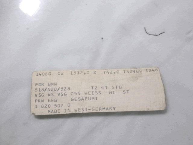 FRONT WINDSCREEN OEM N. 51311820502 ORIGINAL PART ESED BMW SERIE 5 E12 (1972 - 1981)BENZINA 20  YEAR OF CONSTRUCTION 1972