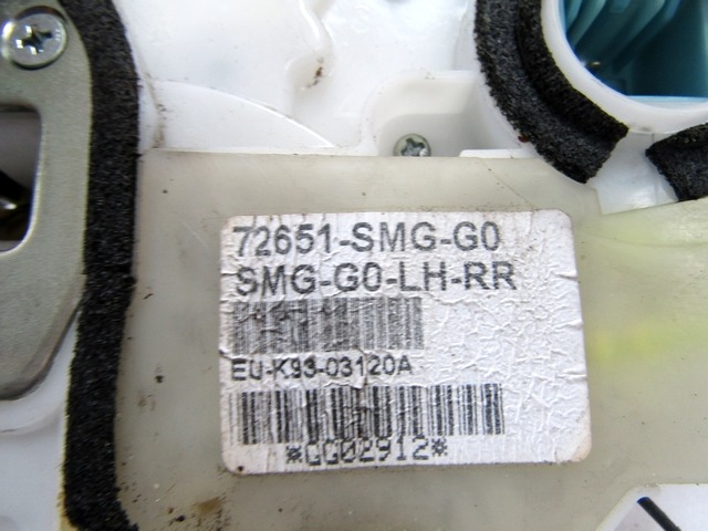 CENTRAL DOOR LOCK REAR LEFT DOOR OEM N. 72651SMGG0 ORIGINAL PART ESED HONDA CIVIC (2006 - 2012)BENZINA 18  YEAR OF CONSTRUCTION 2006