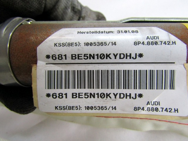 HEAD AIRBAG, RIGHT OEM N. 8P4880742H ORIGINAL PART ESED AUDI A3 8P 8PA 8P1 (2003 - 2008)DIESEL 20  YEAR OF CONSTRUCTION 2008