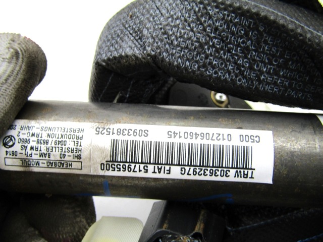 HEAD AIRBAG, RIGHT OEM N. 517965500 ORIGINAL PART ESED FIAT PUNTO EVO 199 (2009 - 2012)  BENZINA 12  YEAR OF CONSTRUCTION 2010