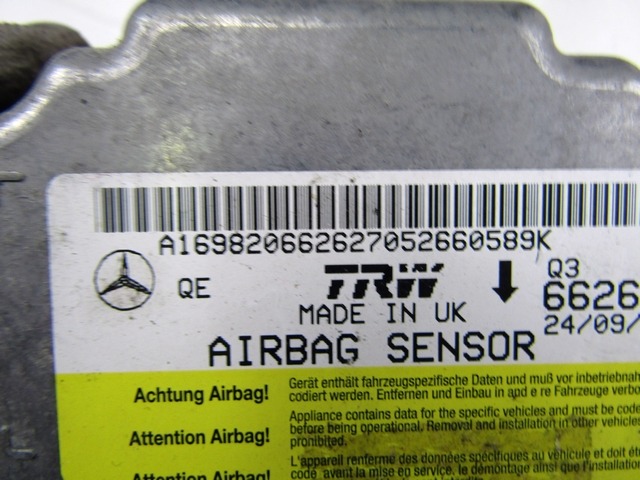 KIT COMPLETE AIRBAG OEM N. 18510 KIT AIRBAG COMPLETO ORIGINAL PART ESED MERCEDES CLASSE B W245 T245 5P (2005 - 2011) BENZINA 17  YEAR OF CONSTRUCTION 2005