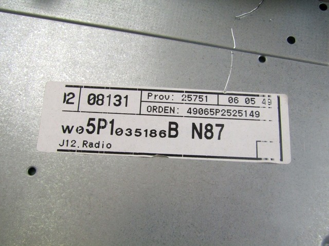 RADIO CD?/ AMPLIFIER / HOLDER HIFI SYSTEM OEM N. 5P1035186B ORIGINAL PART ESED SEAT ALTEA 5P1 (2004 - 02/2009)BENZINA 16  YEAR OF CONSTRUCTION 2006