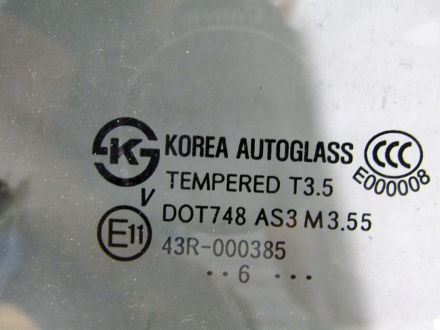 DOOR WINDOW, TINTED GLASS, REAR LEFT OEM N. 834104D010 ORIGINAL PART ESED KIA CARNIVAL MK2 (2006 - 2011)DIESEL 29  YEAR OF CONSTRUCTION 2009