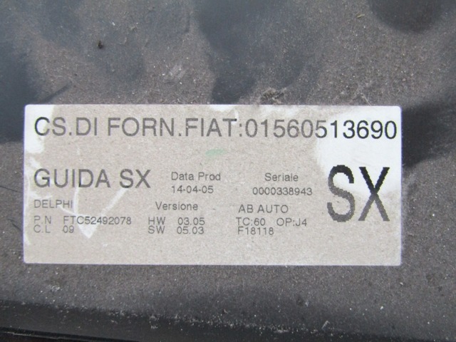 AIR CONDITIONING CONTROL UNIT / AUTOMATIC CLIMATE CONTROL OEM N. 1560513690 ORIGINAL PART ESED ALFA ROMEO 147 937 RESTYLING (2005 - 2010) DIESEL 19  YEAR OF CONSTRUCTION 2005
