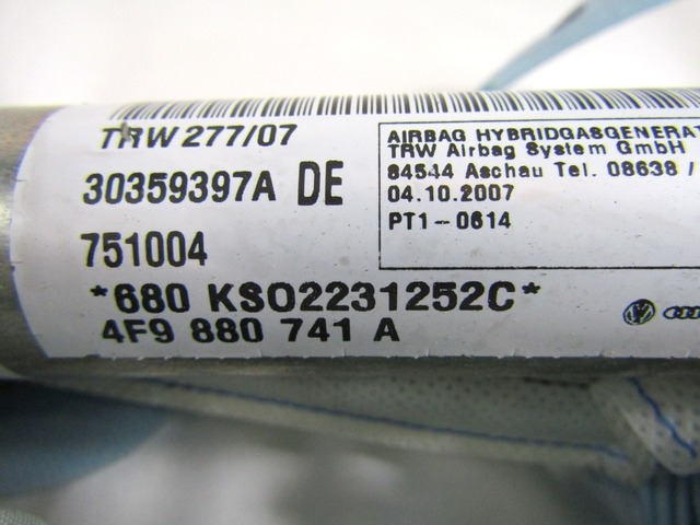 HEAD AIRBAG, LEFT OEM N. 4F9880741A ORIGINAL PART ESED AUDI A6 C6 4F2 4FH 4F5 BER/SW/ALLROAD (07/2004 - 10/2008) DIESEL 30  YEAR OF CONSTRUCTION 2007