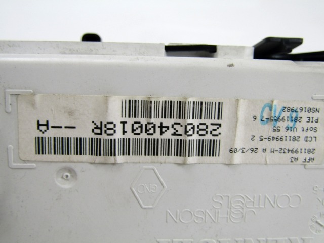 BOARD COMPUTER OEM N. 280340018R ORIGINAL PART ESED RENAULT CLIO (05/2009 - 2013) DIESEL 15  YEAR OF CONSTRUCTION 2009