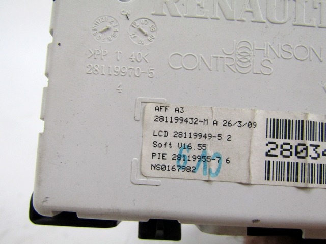 BOARD COMPUTER OEM N. 280340018R ORIGINAL PART ESED RENAULT CLIO (05/2009 - 2013) DIESEL 15  YEAR OF CONSTRUCTION 2009