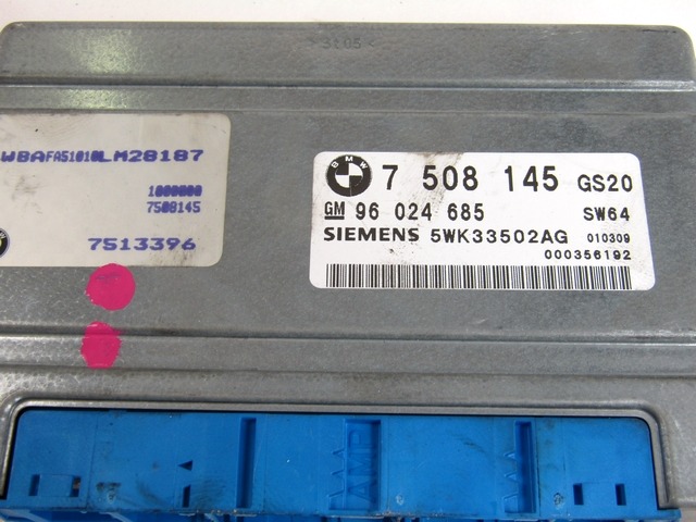 AUTOMATIC TRANSMISSION CONTROL UNIT OEM N. 750814 ORIGINAL PART ESED BMW SERIE X5 E53 (1999 - 2003)BENZINA 30  YEAR OF CONSTRUCTION 2001