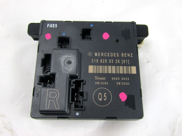 CONTROL OF THE FRONT DOOR OEM N. 2198200326 ORIGINAL PART ESED MERCEDES CLASSE CLS C219 BER (2004 - 2010)DIESEL 30  YEAR OF CONSTRUCTION 2007