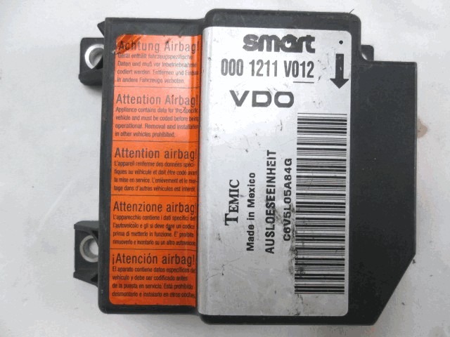 CONTROL UNIT AIRBAG OEM N. 0001211V012  ORIGINAL PART ESED SMART CITY-COUPE/FORTWO/CABRIO W450 (1998 - 2007) DIESEL 8  YEAR OF CONSTRUCTION